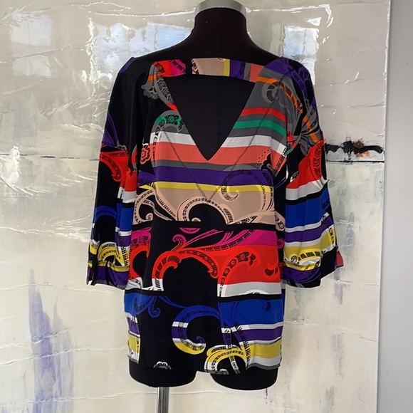 Trina Turk Printed Silk Blouse - Picture 6 of 6